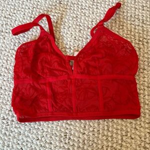 Auden Vibrant Red Lace Bralette